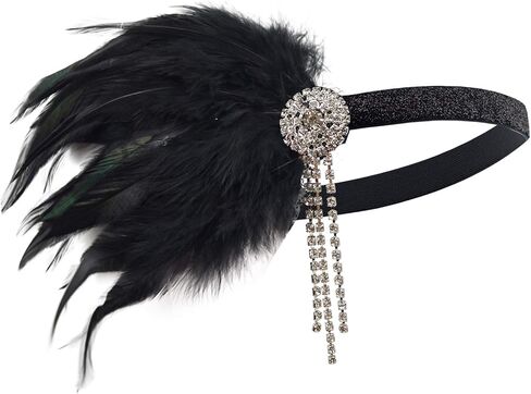 DRESHOW 1920s Accessories Sets Costume Gatsby Feather Headband Earrings Gloves in Saudi Arabia