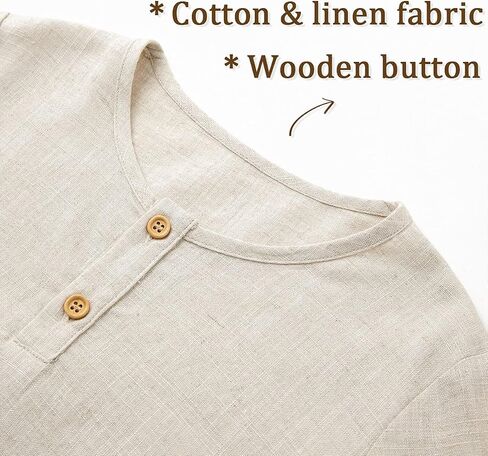 Curipeer Baby Boys Cotton Linen Shirt,Long Sleeve | Comfortable and Breathable,Daily and Holiday Casual Wear,for Baby and Little Boys in Kuwait