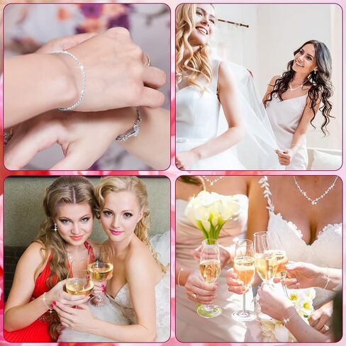 Yinkin 6 Bridesmaid Jewelry Sets for Wedding Will You Be My Bridesmaid Necklace Earrings Bracelet with Card Bridesmaid Proposal Gift in Kuwait