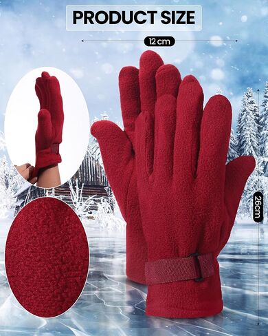 Liitrsh 60 زوجًا من قفازات الصوف الشتوية الحرارية للقيادة الرياضية قفازات ناعمة ودافئة ومريحة كبيرة للطقس البارد للرجال والنساء والأطفال in Kuwait