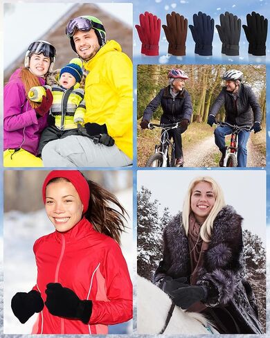 Liitrsh 60 زوجًا من قفازات الصوف الشتوية الحرارية للقيادة الرياضية قفازات ناعمة ودافئة ومريحة كبيرة للطقس البارد للرجال والنساء والأطفال in Kuwait