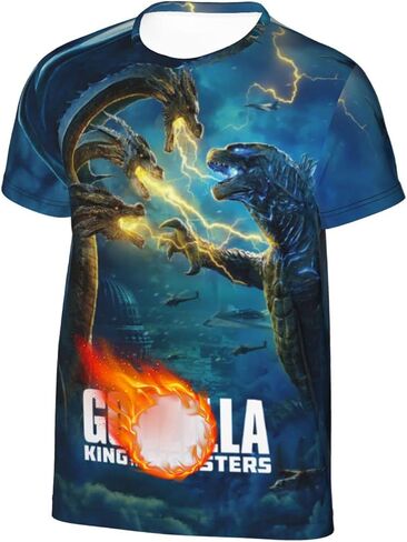 تي شيرت Midz Teen Shirt Monster Dinosaur تي شيرت مطبوع ثلاثي الأبعاد للأولاد والبنات تي شيرت برقبة دائرية وأكمام قصيرة in Kuwait