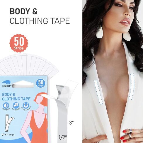 شريطان لرفع الثدي - شريط رفع الثدي، شريط للجسم لرفع الثدي مع زوجين من بتلات الثدي السيليكون حمالة صدر لاصقة قابلة لإعادة الاستخدام و50 قطعة شريط مزدوج الجوانب، شريط بوب للثدي الكبير، كوب A-G، أسود وعاري in Kuwait