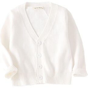 PTPUKE Unisex Boy' Girls' Cardigans Sweater V-Neck Long Sleeve Button Soild Cotton Knit Sweaters for 1-8 Years