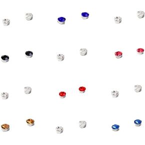 12 قطعة مغناطيس كريستال أقراط الوجه المغناطيسي كليب غير ثقب أقراط الأنف الشفاه الدائري كليب على مكعب زركونيا Tragus للنساء الرجال غير ثقب المجوهرات in Kuwait