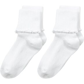 Jefferies Socks Big Girls' Seamless Ripple Edge Socks (2-Pack)