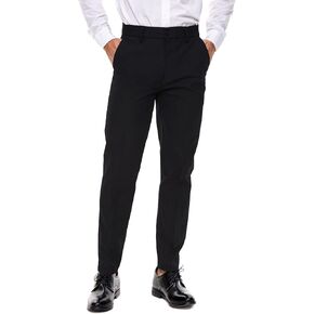 Plaid&Plain Men's Dress Pants Slim Fit Stretch Khaki Pants Wrinkle Free