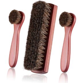 Abaokai Horsehair Shoes Shine Brushes Kit, Horse Hair Brush for Leather, Shoe Brush, Leather Shoes Boots Care Clean Polish Daubers Applicators in Kuwait