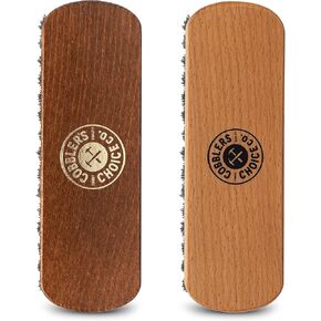 مجموعة فرش الأحذية الفاخرة من كوبلر تشويس | عبوتان (أسمر + بني) - شعيرات شعر حصان 100% ومقبض مقعر لقبضة ممتازة in Kuwait