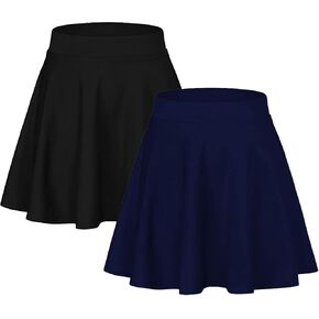 Sweet Hearts Women’s 2-Pack Basic Skater Skirt- Versatile Stretchy Mini Flared Skirt Made in USA in Kuwait