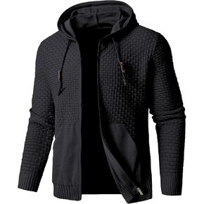 Zaitun Men's Full Zip Up Hooded Cardigan Sweater With Pockets in Saudi Arabia