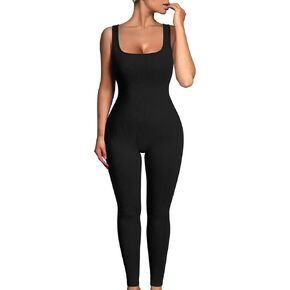 بدلة يوجا للسيدات من OYS بدون أكمام مضلعة للتمرين قطعة واحدة بدون أكمام in Kuwait