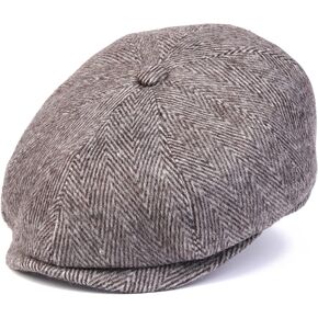 HATSQUARE Herringbone Wool Men's Newsboy Cap in Kuwait