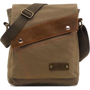 Sechunk Canvas Shoulder Bags Crossbody Bags Messenger Bags Purse for Men Women
