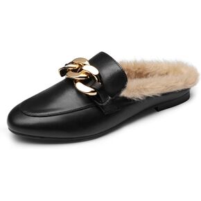 أحذية DREAM PAIRS Mules للنساء أحذية مسطحة مريحة سهلة الارتداء بمقدمة مغلقة أحذية بدون كعب مع سلسلة بدون ظهر للنساء in Kuwait