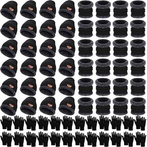 72 Pcs Winter Beanies Hat Glove Scarf Sets Unisex Knitted Cap Beanie Bulk Winter Gloves Bulk Fleece Neck Warmer for Adults in Kuwait