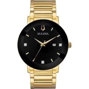 Bulova Men's 3-Hand Quartz Watch with Diamond Dial and Edge to Edge Crystal