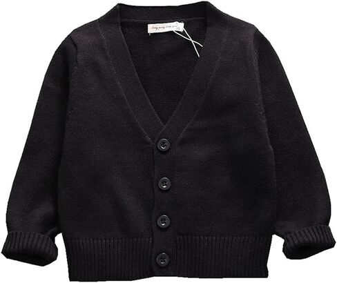 PTPUKE Unisex Boy' Girls' Cardigans Sweater V-Neck Long Sleeve Button Soild Cotton Knit Sweaters for 1-8 Years in Kuwait