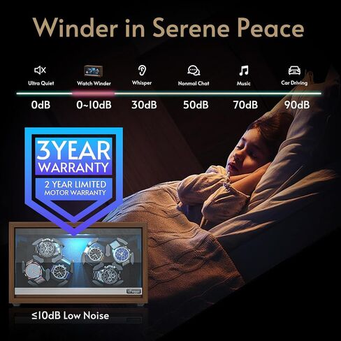 iFregga Watch Winder, 6 Slots Automatic Watch Winders with Serenity Blue Backlight and Memory Foam Pad, Open Lid Stop Tech and 4 Rotation Modes(Adapter Not Included) in Saudi Arabia