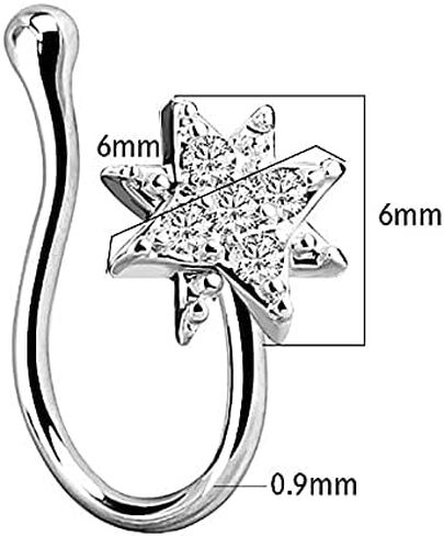 3Pcs Fake Nose Rings Clip on Nose Rings Non-Pierced Nose Hoop Ring Adjustable Nose Cuff Fake Septum Nose Hoop Rings Faux Lip Ear Nose Septum Ring Clip On Nose Hoop Rings in Kuwait