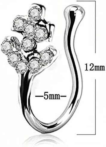 3Pcs Fake Nose Rings Clip on Nose Rings Non-Pierced Nose Hoop Ring Adjustable Nose Cuff Fake Septum Nose Hoop Rings Faux Lip Ear Nose Septum Ring Clip On Nose Hoop Rings in Kuwait