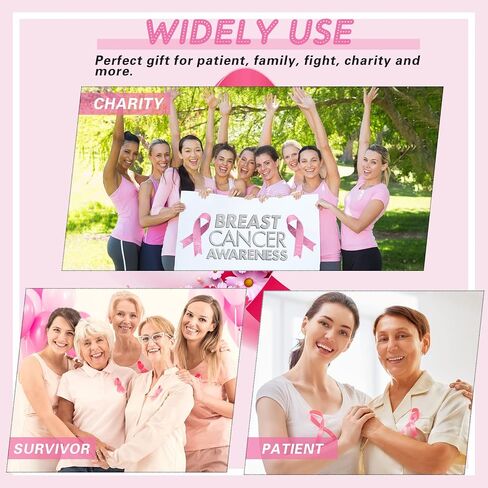 LEIFIDE Breast Cancer Awareness Items Pink Drawstring Bags Bulk Pink Ribbon String Bags for Women Charity Events Party Gifts(24 Pcs) in Saudi Arabia