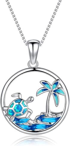 Vanel Sea Turtle Necklace for Women 925 Sterling Silver Hawaii Turtle Pendant Necklace Ocean Jewelry for Turtle Lovers in Saudi Arabia