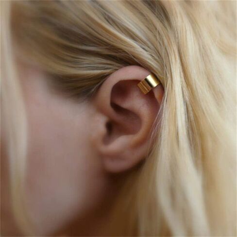 Longita Ear Cuff Earrings for Women Non Piercing Ear Hoop Earrings Stainless Steel Clip On Cartilage Earring Huggie Dainty Minimal Crossed Conch Piercing Sparkling Jewelry Silver Rose Gold in Saudi Arabia