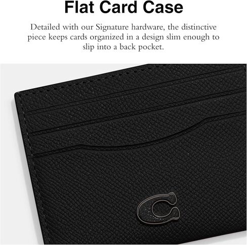 حافظة بطاقات مسطحة للرجال من Coach مصنوعة من الجلد المتقاطع in Kuwait
