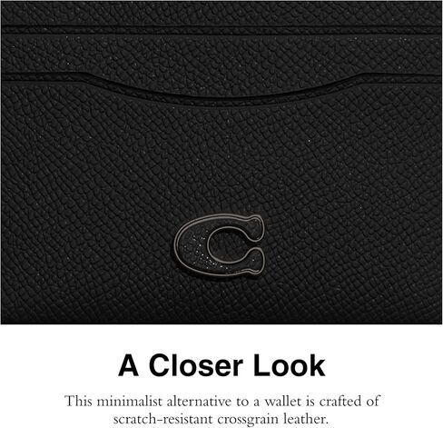 حافظة بطاقات مسطحة للرجال من Coach مصنوعة من الجلد المتقاطع in Kuwait