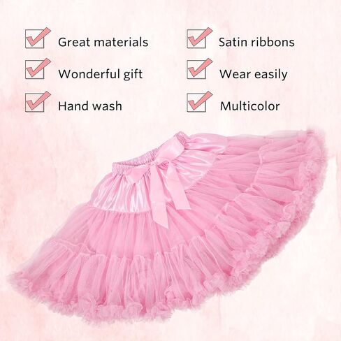 SHEJIZE Women's Tulle Skirts Petticoat Skirts Half Slips Chiffon Tulle Skirts Underskirt Pettiskirts in Kuwait