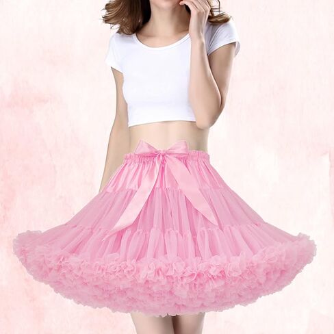 SHEJIZE Women's Tulle Skirts Petticoat Skirts Half Slips Chiffon Tulle Skirts Underskirt Pettiskirts in Kuwait