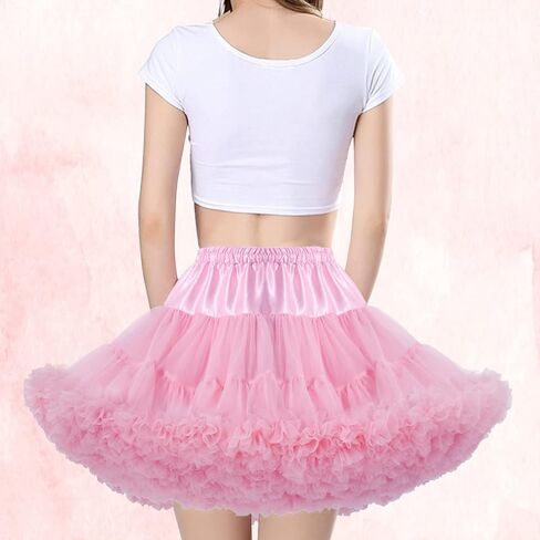 SHEJIZE Women's Tulle Skirts Petticoat Skirts Half Slips Chiffon Tulle Skirts Underskirt Pettiskirts in Kuwait