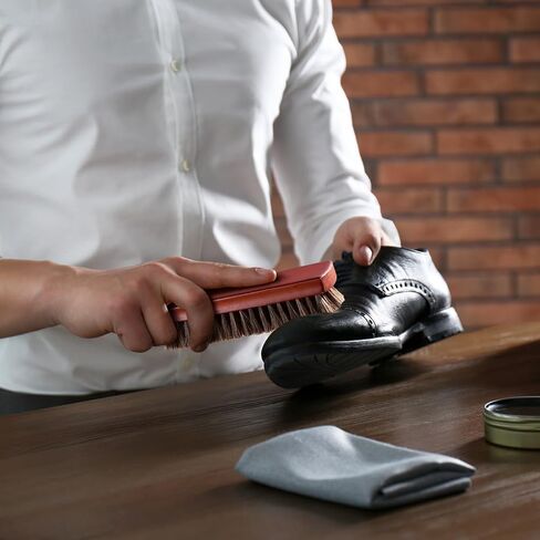 Abaokai Horsehair Shoes Shine Brushes Kit, Horse Hair Brush for Leather, Shoe Brush, Leather Shoes Boots Care Clean Polish Daubers Applicators in Kuwait