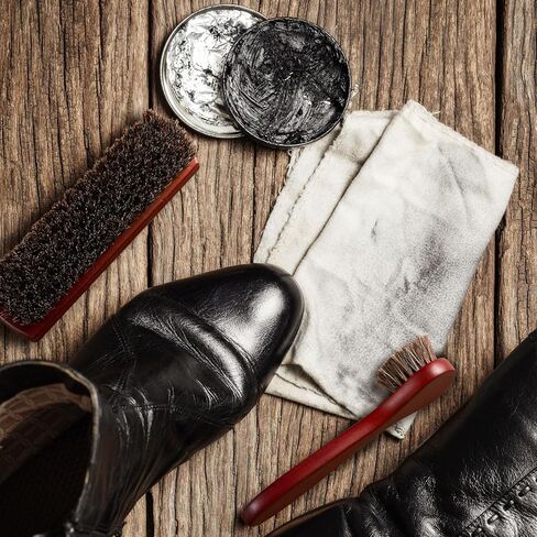 Abaokai Horsehair Shoes Shine Brushes Kit, Horse Hair Brush for Leather, Shoe Brush, Leather Shoes Boots Care Clean Polish Daubers Applicators in Kuwait