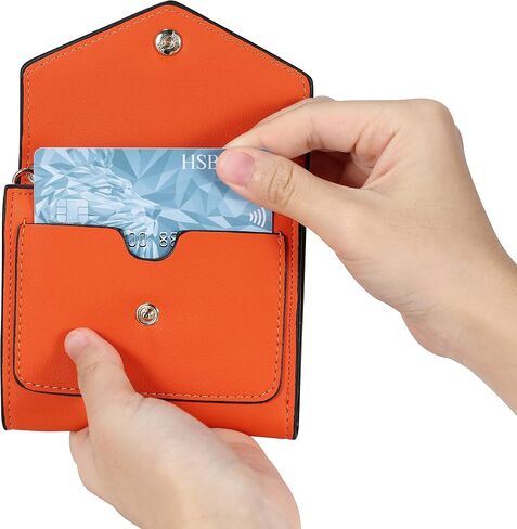 محفظة نسائية صغيرة من Gostwo مزودة بتقنية RFID وحقيبة تغيير وحامل بطاقة الائتمان ومحفظة صغيرة ثنائية الطي in Kuwait