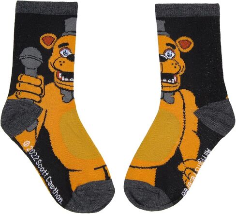 Bioworld Five Nights at Freddy's Kids Freddy and Chico Character Crew Socks زوجان (10-4) in Saudi Arabia