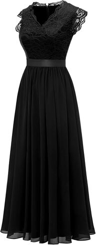 Dressystar Women's V Neck Sleeveless Lace Bridesmaid Dress Wedding Party Gown in Kuwait