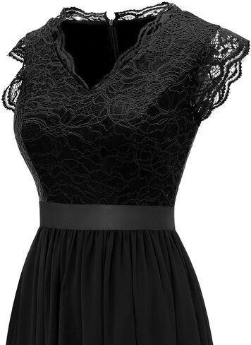 Dressystar Women's V Neck Sleeveless Lace Bridesmaid Dress Wedding Party Gown in Kuwait