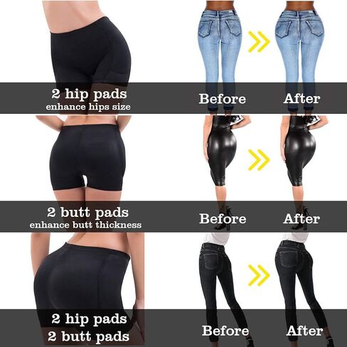 ponlodos Women's Hips and Butt Lifting Shapewear with 4 Removable Pads - Butt Pads Panties Hip Enhancer Padded Underwear in Saudi Arabia