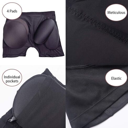 ponlodos Women's Hips and Butt Lifting Shapewear with 4 Removable Pads - Butt Pads Panties Hip Enhancer Padded Underwear in Saudi Arabia