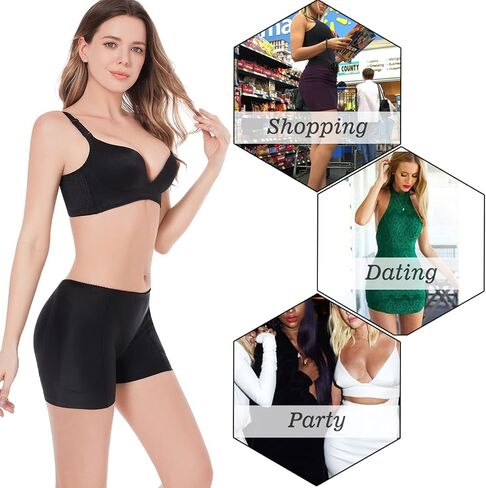 ponlodos Women's Hips and Butt Lifting Shapewear with 4 Removable Pads - Butt Pads Panties Hip Enhancer Padded Underwear in Saudi Arabia