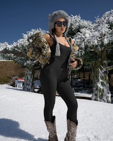 بدلة يوجا للسيدات من OYS بدون أكمام مضلعة للتمرين قطعة واحدة بدون أكمام in Kuwait