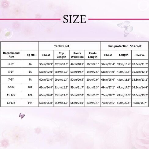 ZNYUNE طقم ملابس سباحة مكون من 3 قطع للفتيات من ZNYUNE بعامل حماية من الطفح الجلدي 50+ سترة واقية من الأشعة فوق البنفسجية لركوب الأمواج + بيكيني + بدلة استحمام وردية للأطفال in Kuwait