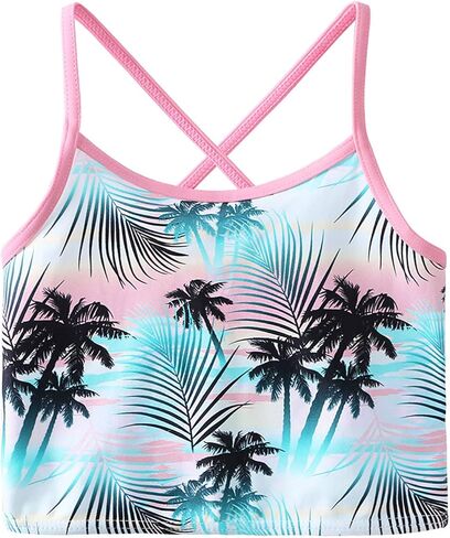 ZNYUNE طقم ملابس سباحة مكون من 3 قطع للفتيات من ZNYUNE بعامل حماية من الطفح الجلدي 50+ سترة واقية من الأشعة فوق البنفسجية لركوب الأمواج + بيكيني + بدلة استحمام وردية للأطفال in Kuwait