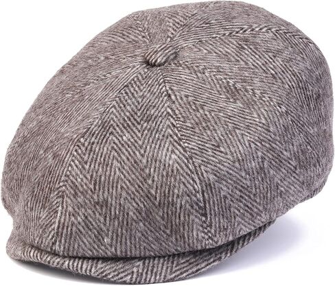 HATSQUARE Herringbone Wool Men's Newsboy Cap in Kuwait