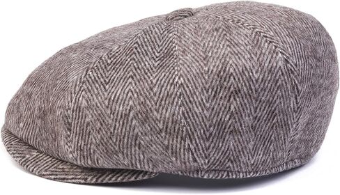 HATSQUARE Herringbone Wool Men's Newsboy Cap in Kuwait