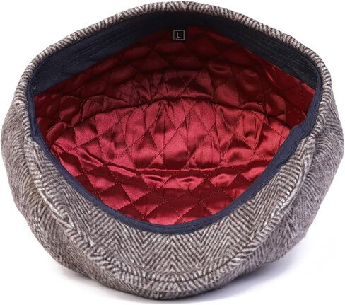 HATSQUARE Herringbone Wool Men's Newsboy Cap in Kuwait