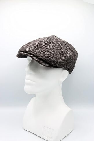 HATSQUARE Herringbone Wool Men's Newsboy Cap in Kuwait