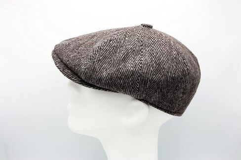 HATSQUARE Herringbone Wool Men's Newsboy Cap in Kuwait